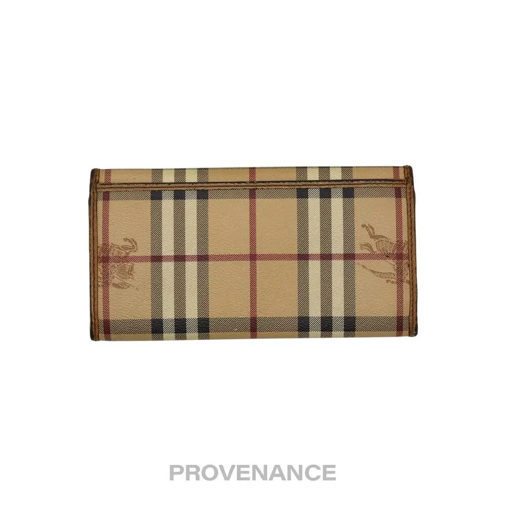 🔴 Burberry Long Snap Wallet - Haymarket Check Brown - Picture 2 of 12